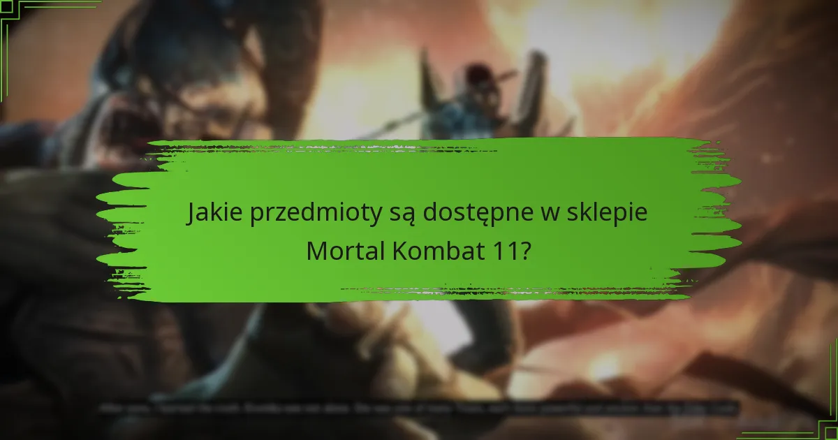 Jakie przedmioty są dostępne w sklepie Mortal Kombat 11?